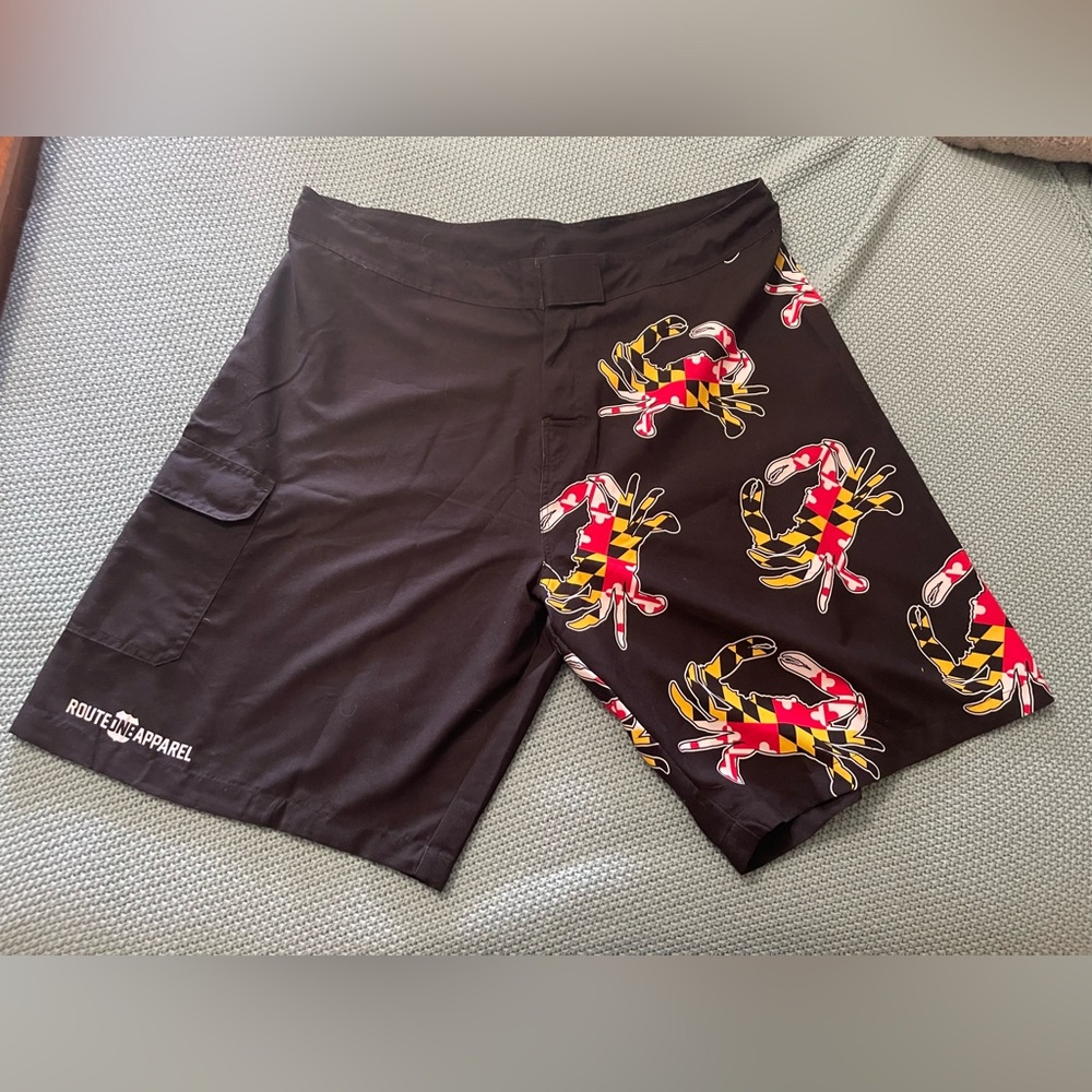 NWOT Maryland Flag Crab Board Shorts. Route One Apparel